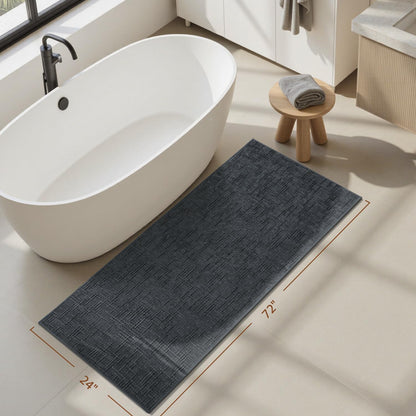 AMOAMI Bath Mat Non Slip Super Absorbent Quick Dry Bath Mats for Bathroom Floor Rubber Backing Washable Bathroom Rugs Modern Woven Jacquard Mat, Beside Tub Bath Rugs, 17" x 24", LightGrey