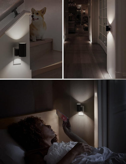 L LOHAS LED Night Light Plug in, Night Lights Plug into Wall, Light Sensor, 0-100LM Soft White 3000K, Dimmable Night Light, Modern Nightlight for Kids Bathroom Hallway Bedroom Kitchen Stairway, 2 Pack