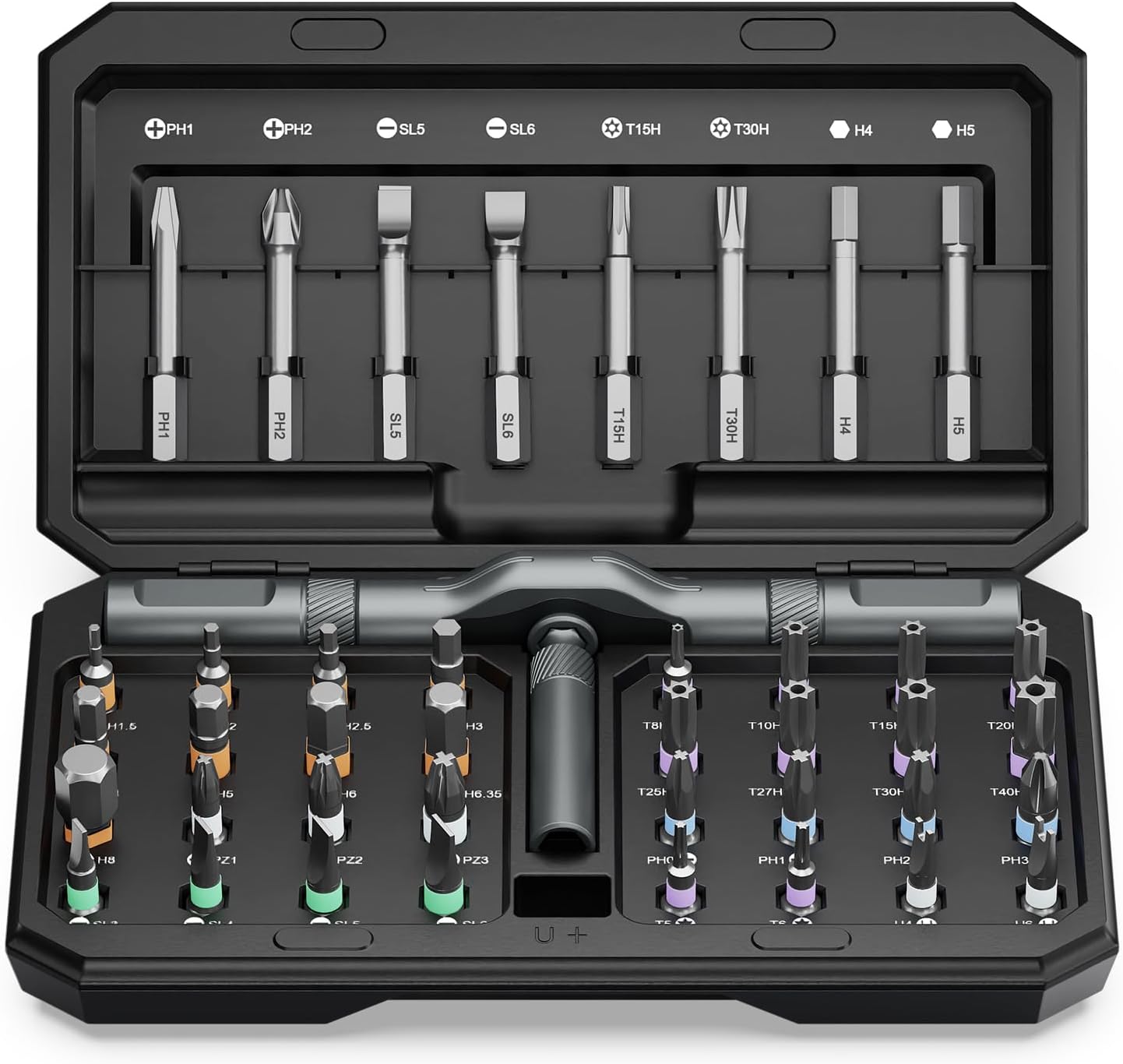 AMIR 42 in 1 Ratchet Screwdriver Set, Magnetic Screwdriver Set with 40 PCS Multi Bit, DIY Repair Tool Kit with Ratchet T Handle, Screw Driver Set Kit for Tools,Bicycle,Electronic Repair