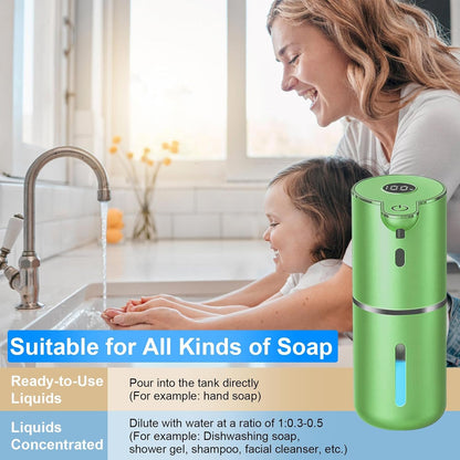 OHIFAST Automatic Foaming Soap Dispenser Touchless, USB Rechargeable Smart Hand Soap Dispenser, 6-Level Adjustable, 12.8oz/380mL Wall Mounted for Bathroom Kitchen Dish Soap-White