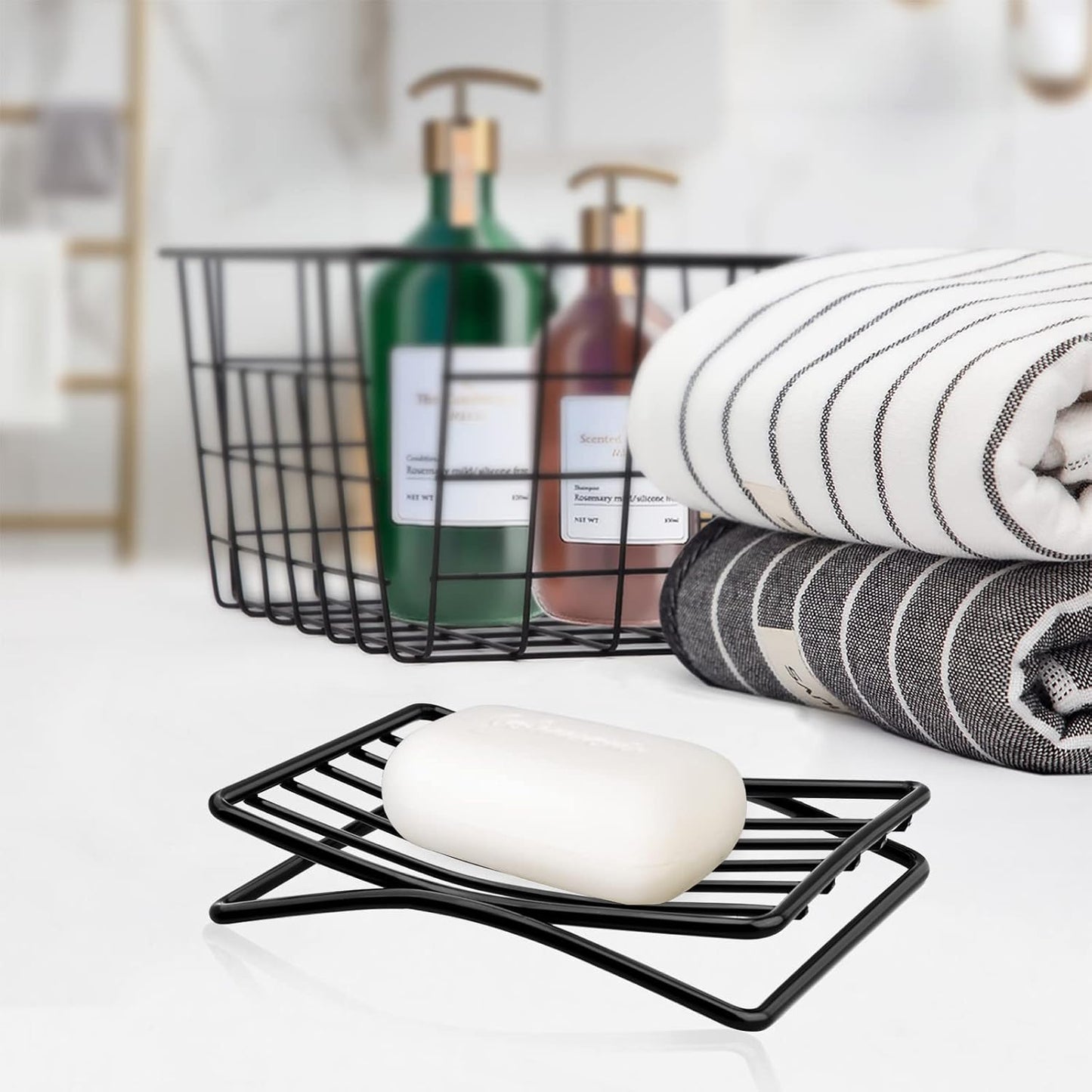Soap Dish, Stainless Steel Bar Soap Holder for Shower, Self Draining Stand Soap Saver for Bathroom, Kicthen Sink and Countertop, Chrome 1-Pack