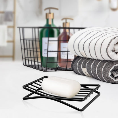 Soap Dish, Stainless Steel Bar Soap Holder for Shower, Self Draining Stand Soap Saver for Bathroom, Kicthen Sink and Countertop, Chrome 1-Pack