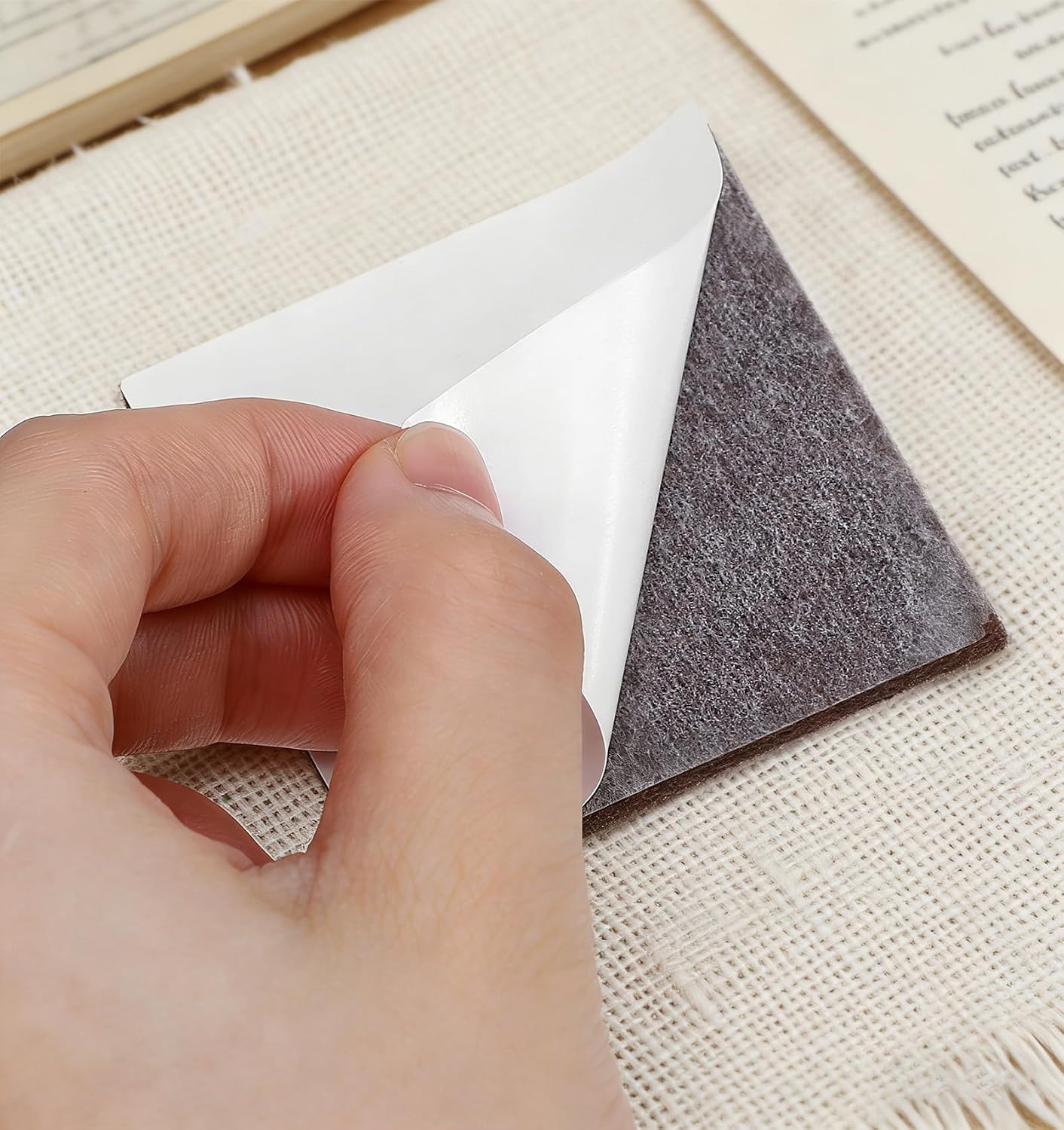 12PCS Furniture Felt Pads, 2 Inch Small Square Furniture Pads Self Adhesive Cuttable Chair Leg Floor Protectors, 50mm Brown Felt Furniture Pads for Hardwood Floors