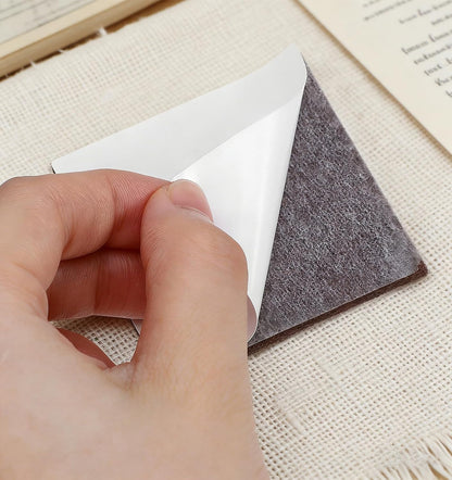 12PCS Furniture Felt Pads, 2 Inch Small Square Furniture Pads Self Adhesive Cuttable Chair Leg Floor Protectors, 50mm Brown Felt Furniture Pads for Hardwood Floors