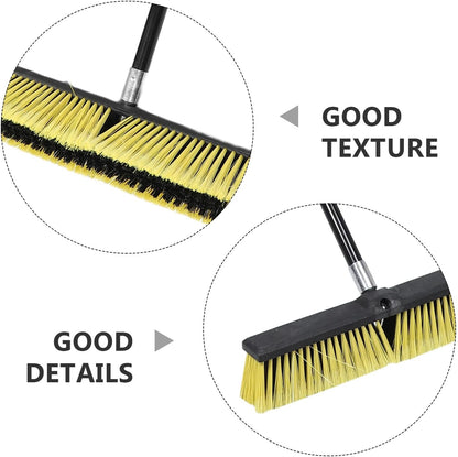 OSALADI Heavy Duty Outdoor Push Broom with 80cm Long Aluminum Handle and Threaded Head for Patio, Driveway, and Yard Sweeping, Wet Dry Surface Cleaning Tool