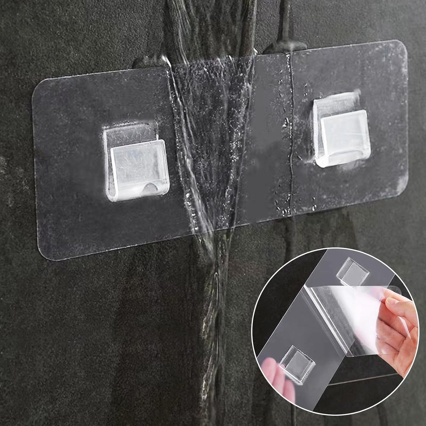 6 Pack Shower Caddy Adhesive Hooks Replacement Adhesive Hooks Sticker No Drilling Strong Sticker Wall Hooks for Bathroom/Kitchen / Office Corner Shelf basket Soap Dish,2 Double Hook and 4 Single Hook