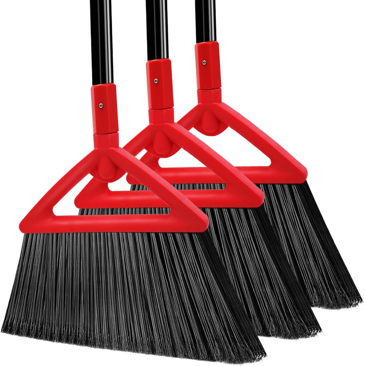 Heavy Duty Broom Outdoor and Indoor, 2 Pack Upgraded Commercial Angle Brooms, Perfect Yellow Broom of House, Kitchen, Garage, Courtyard