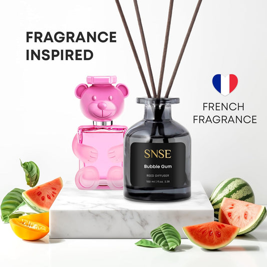 SNSE Clean Linen Reed Diffuser Set | 3.38 oz Scent Fragrance Oil Diffuser for Bedroom, Bathroom, Home Décor and Gift, Decorative Air Fresheners with Sticks
