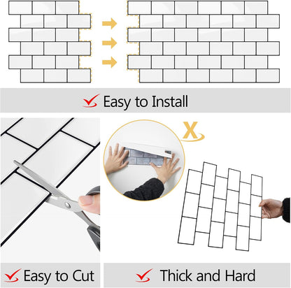 Yoillione Peel and Stick Backsplash for Kitchen: Self Adhesive Wall Tiles for Bathroom - Vinyl Thick Back Splash Tile (10, Light Coffee)