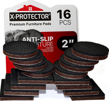 X-PROTECTOR Non Slip Furniture Pads – 12 Premium Furniture Grippers 3"! Best SelfAdhesive Rubber Feet Furniture Feet – Ideal Non Skid Furniture Pad Floor Protectors – Keep Furniture in Place!