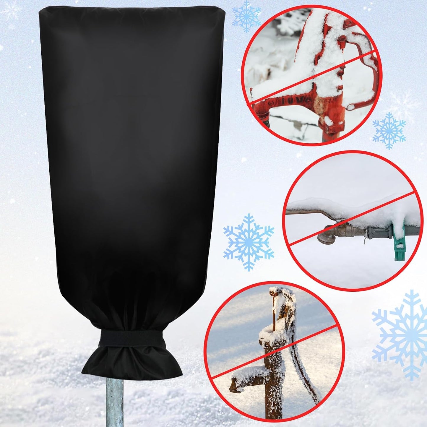 2 Pack Outdoor Faucet Cover for Winter,47" Lx21 W Large Hose Cover Socks Outside Garden Faucet Antifreeze for Freeze Protection Insulated Long Water Spigot Cover