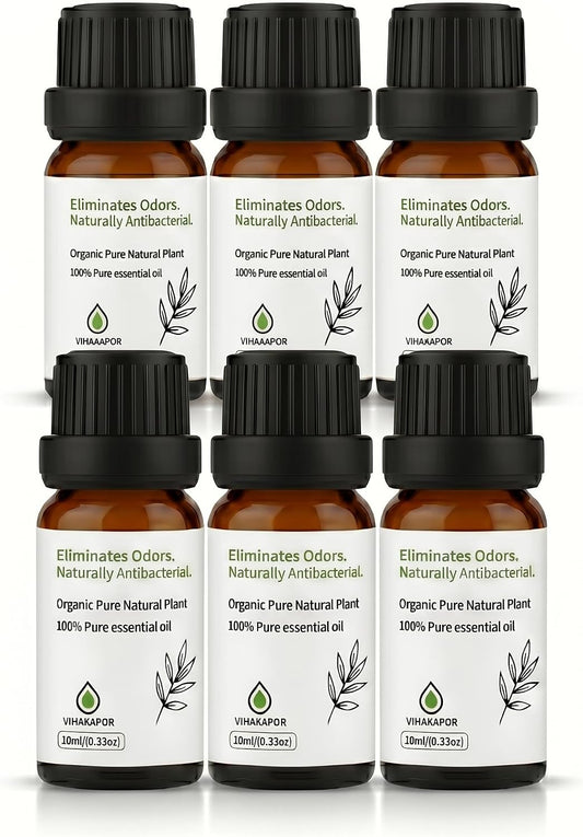 Deodorizing Essential Oil Blend,Essential Oil Toilet Spray Drops Bathroom Odor Eliminator Spray Alternative Toilet Deodorizer Trash Can Deodorizer Before You Go Plant-Based 6-Pack (10 ml Each)