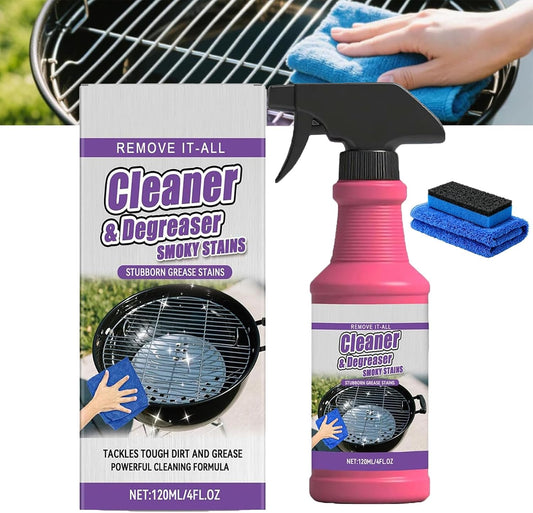 Fast-Acting Grill Cleaner Spray, Heavy Duty BBQ Degreaser for Burnt Food & Stubborn Grease, Powerful No-Scrub Oven & Kitchen Cleaner for Grills, Stovetops & Pans (1pcs)