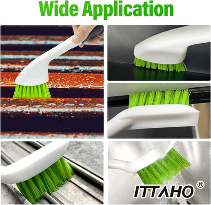 Grout Brush with Long Handle & Groove Gap Scrub Brush, Grout Cleaning Brush,V-Shape Grout Scrub Brush,Grout Cleaner Brush for Bathroom,Tile,Baseboard, Kitchen, Space Window Track, Corner