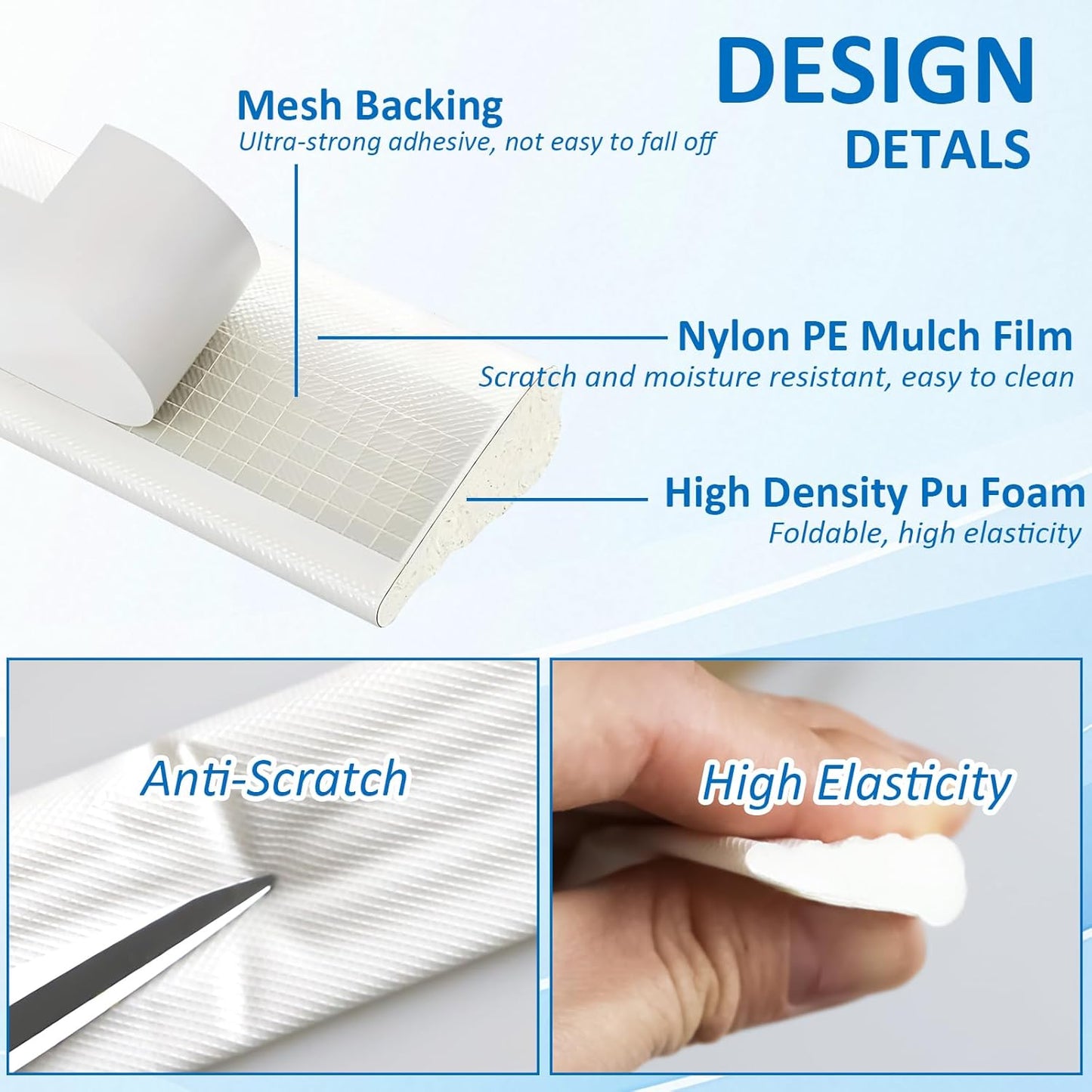 118" Weather Stripping Door Seal Strip, Wedge-Shape Window Foam Seal Strip, Soundproof Front Door Frame Seal, Self-Adhesive Winter Insulation for Doors & Windows, Noise Cancelling Window Inserts