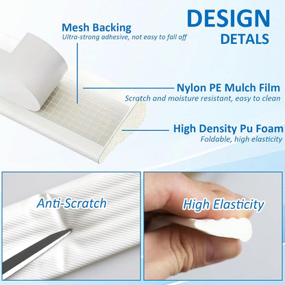 118" Weather Stripping Door Seal Strip, Wedge-Shape Window Foam Seal Strip, Soundproof Front Door Frame Seal, Self-Adhesive Winter Insulation for Doors & Windows, Noise Cancelling Window Inserts