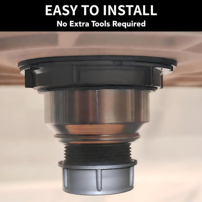 Kitchen Sink Drain Assembly Kit, 3-1/2 Inch Brushed 304 Stainless Steel Basket Strainer with Deep Removable Basket, Stopper & Cover Lid, Fits Standard Kitchen Sinks