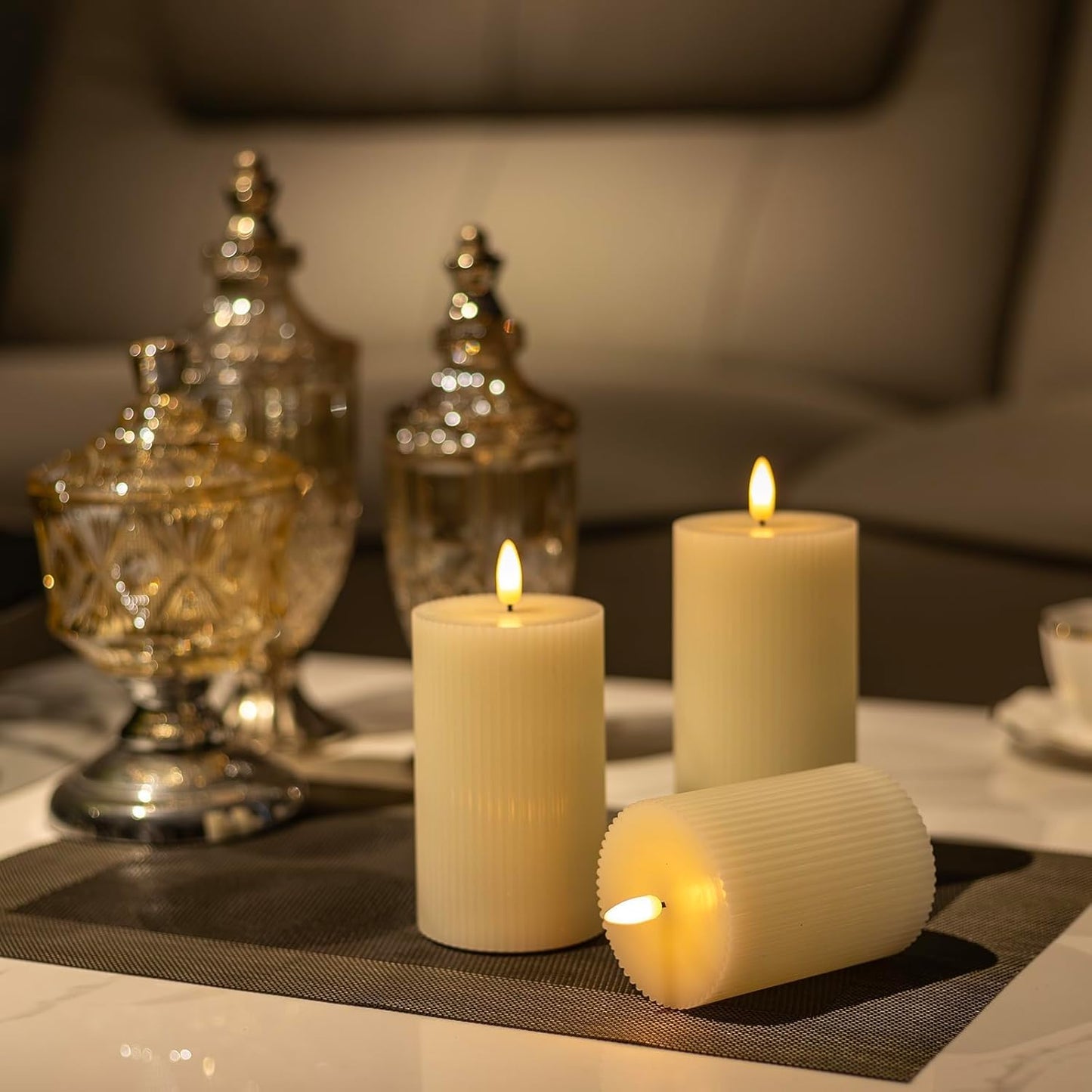 ANGELLOONG Flickering Flameless Candles, Realistic Battery Operated Candles with Remote and Timer, Set of 3 LED Candles for Room Fall Home Wedding Decor Centerpieces Table Party Valentines Decorations