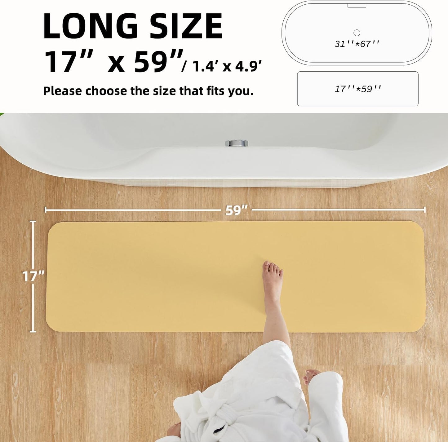 TYUU Bath Mat, Bathroom Rugs Non Slip Washable Thin Absorbent Quick Dry Bath Mat Fits Under Door Bathroom Floor Mat Perfect for Bath, Shower, or Sink 16"x24" Dark Grey