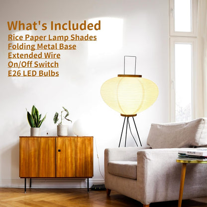 Noguchi Style Akari Floor Lamp, Rice Paper Lantern for Establishing A Warm and Cozy Ambiance in Any Room (Cloud), Japanses Floor Lamp