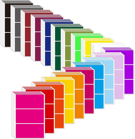 Marspark 300 Pieces Removable Colored Labels Stickers 2" x 4" Colored Labels for Moving Boxes Large Color Coding Packing Stickers in 20 Assorted Colors Sticker Storage Bins