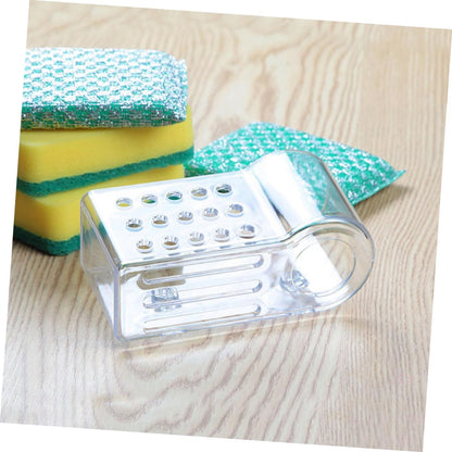 2 Pcs Sponge Storage Rack for Kitchen and Bathroom Hollow Bottom Duster Cloth Drainer Quick Drying Scouring Pad Organizer Space Saving Shelving