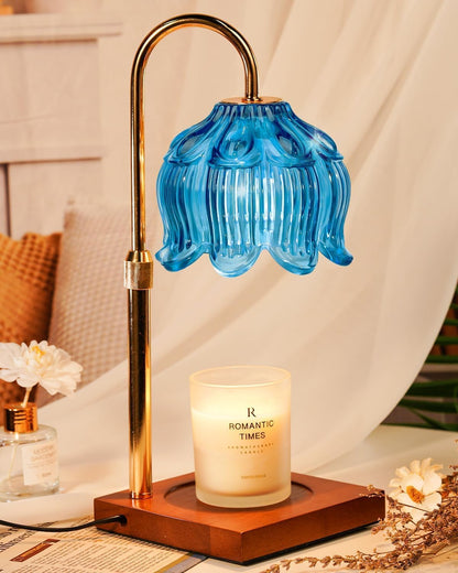 Funistree Flower Candle Warmer Lamp with Timer & Dimmer, Adjustable Height Candle Warmer, Christmas Birthday Gifts for Women Mom, House Warming New Home Decor, Wax Warmer with 2 Bulbs for Jar Candles