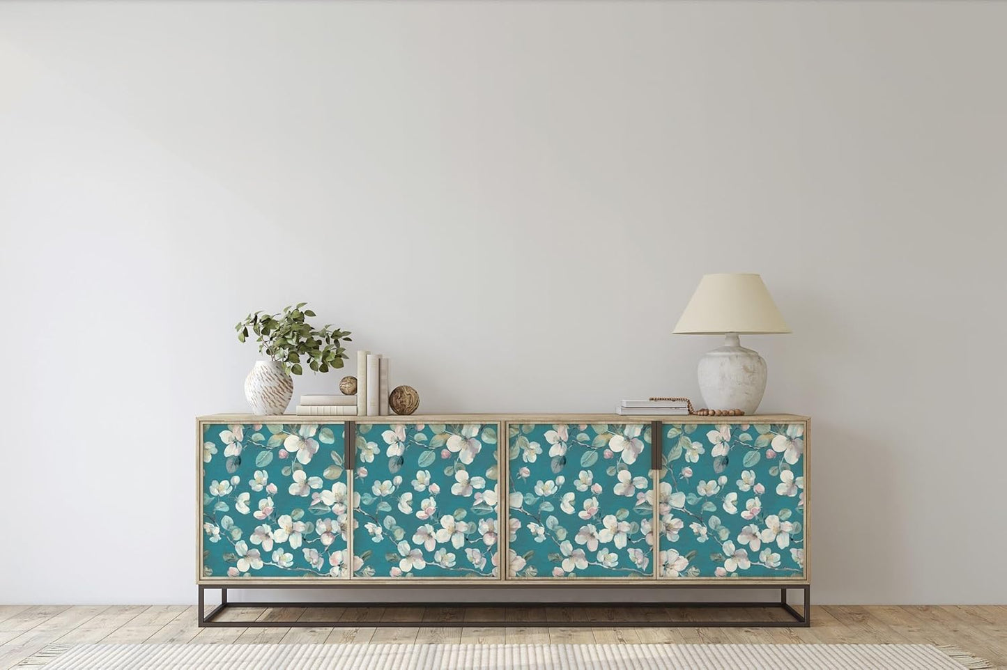 Peel and Stick Wallpaper Roll 17.5 x 216 Whispering Tales Design in Vinyl Sticker Paper for Accent Panels, Bedroom, Kitchen, Office or Shelf Liner