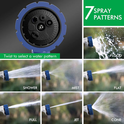 RESTMO Heavy Duty Hose Nozzle, Metal Garden Water Hose Sprayer with 7 Watering Patterns, Thumb Control, On Off Valve, High Pressure Nozzle Sprayer for Watering Plants, Car and Pet Washing, Bronze