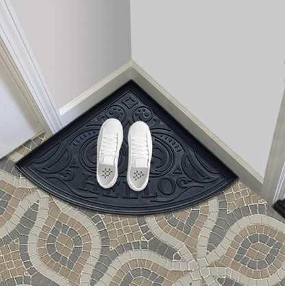 A1HC Heavy Duty Flexible and Durable 100% Rubber Hello Triangle Boot Trays Multi-Purpose for Shoes, Pets, Garden - Mudroom, Entryway, Garage and Scraper Doormat 21.6" X 21.6"