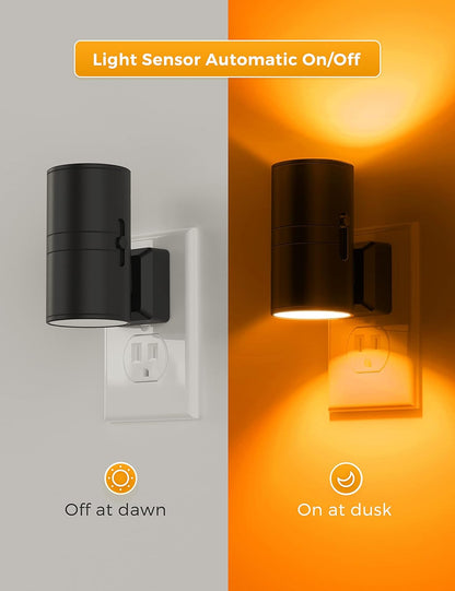 L LOHAS LED Night Light Plug in, Night Lights Plug into Wall, Light Sensor, 0-100LM Soft White 3000K, Dimmable Night Light, Modern Nightlight for Kids Bathroom Hallway Bedroom Kitchen Stairway, 2 Pack