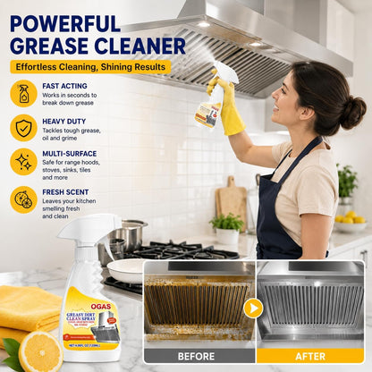 Portable Kitchen Degreaser Foam Spray, Compact Oil Cleaner 4oz | Perfect for RV, camping, travel & studio counters; safe on stainless steel, ceramic; fast-acting rinse-free stain cutting