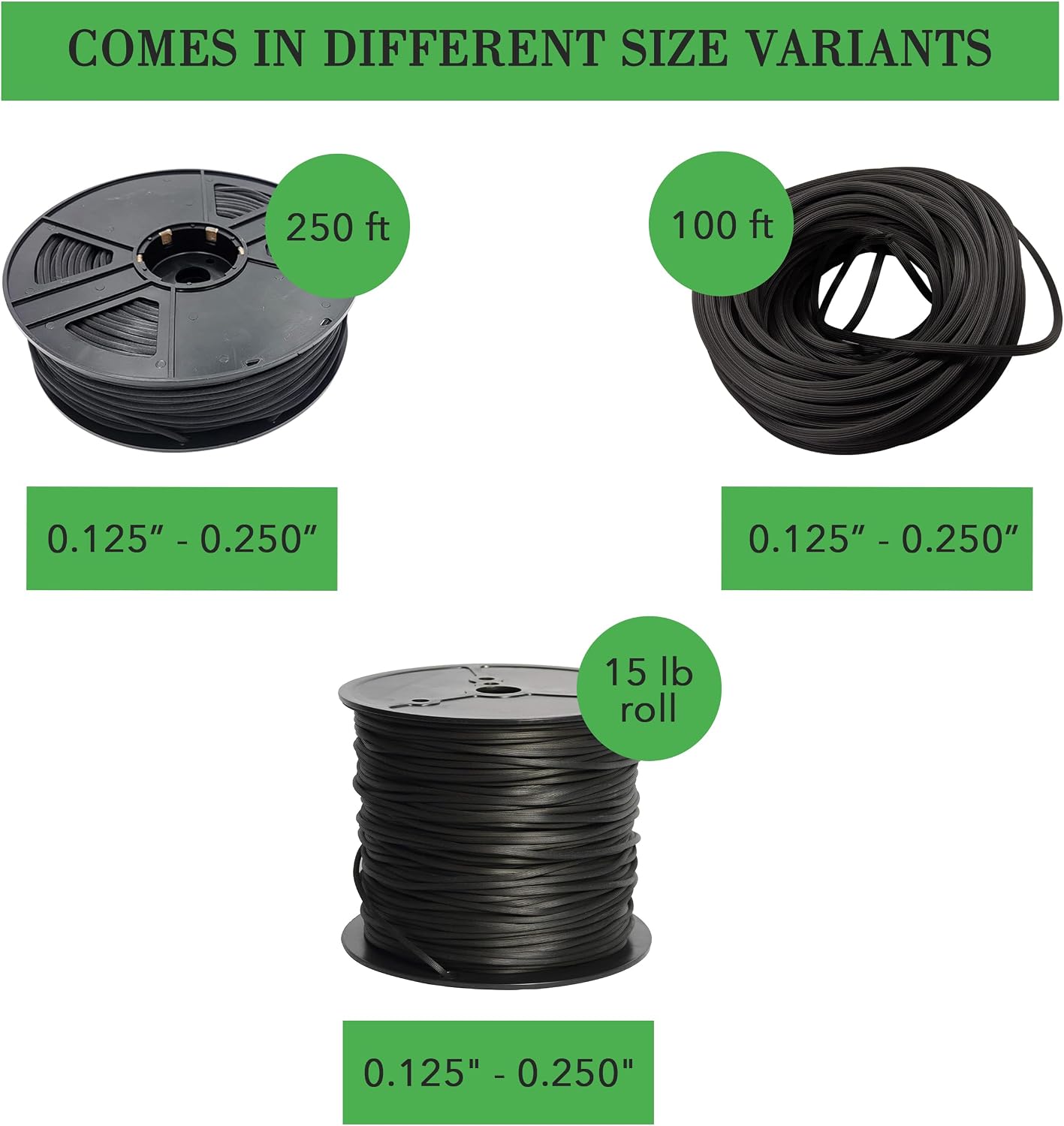 Screen Spline - 0.205" Round Retainer - 15lb Roll - Black Bulk Screen Holder for Door, Window & Net Fixing - Repair & Replacement