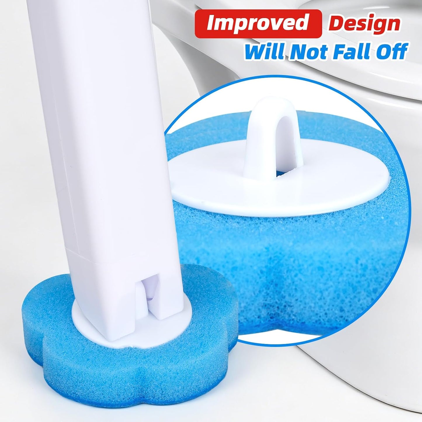Disposable Toilet Brush with 48 Refills, Toilet Brushes and Holders, Wall Mounted Toilet Bowl Cleaner Wand for Bathroom Maintenance