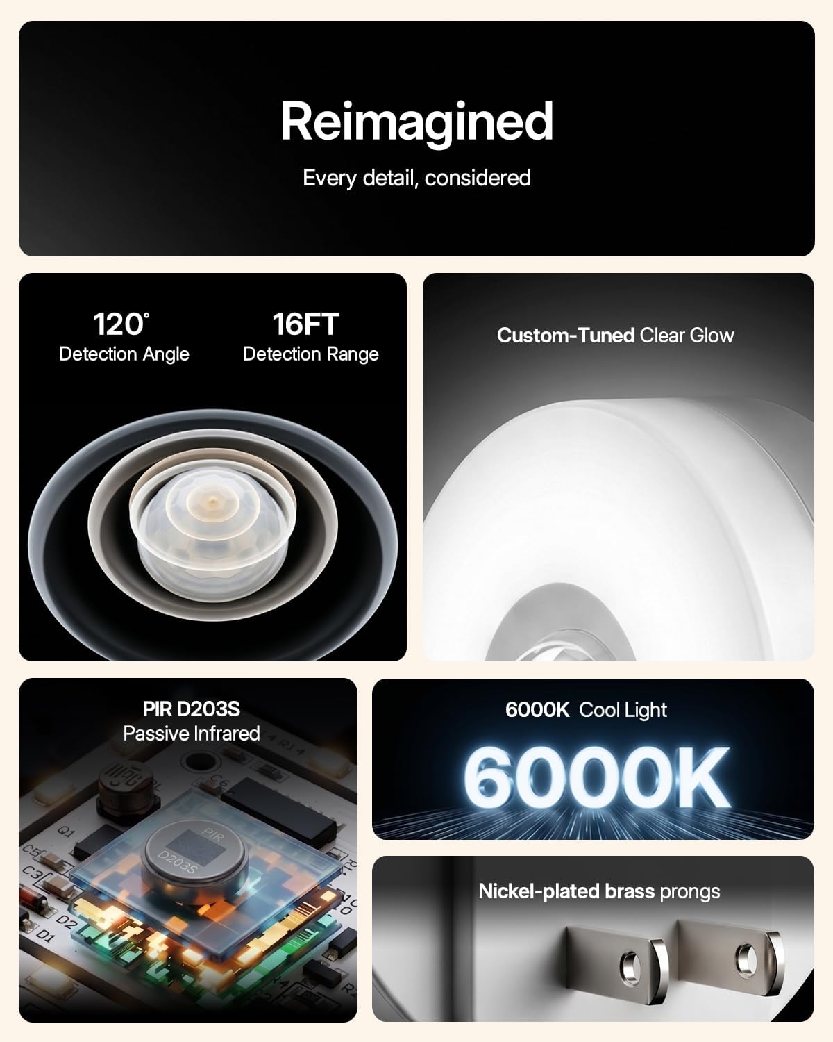 YELKO Motion Sensor Night Light - Plug-in 6000K Cool White Anti-Glare LED Nightlight, Ultra Bright Cozy Soft Glow Not Dazzling for Hallway, Stairs, Garage, Bedroom, Bathroom, Garage, Kitchen, 2 Pack