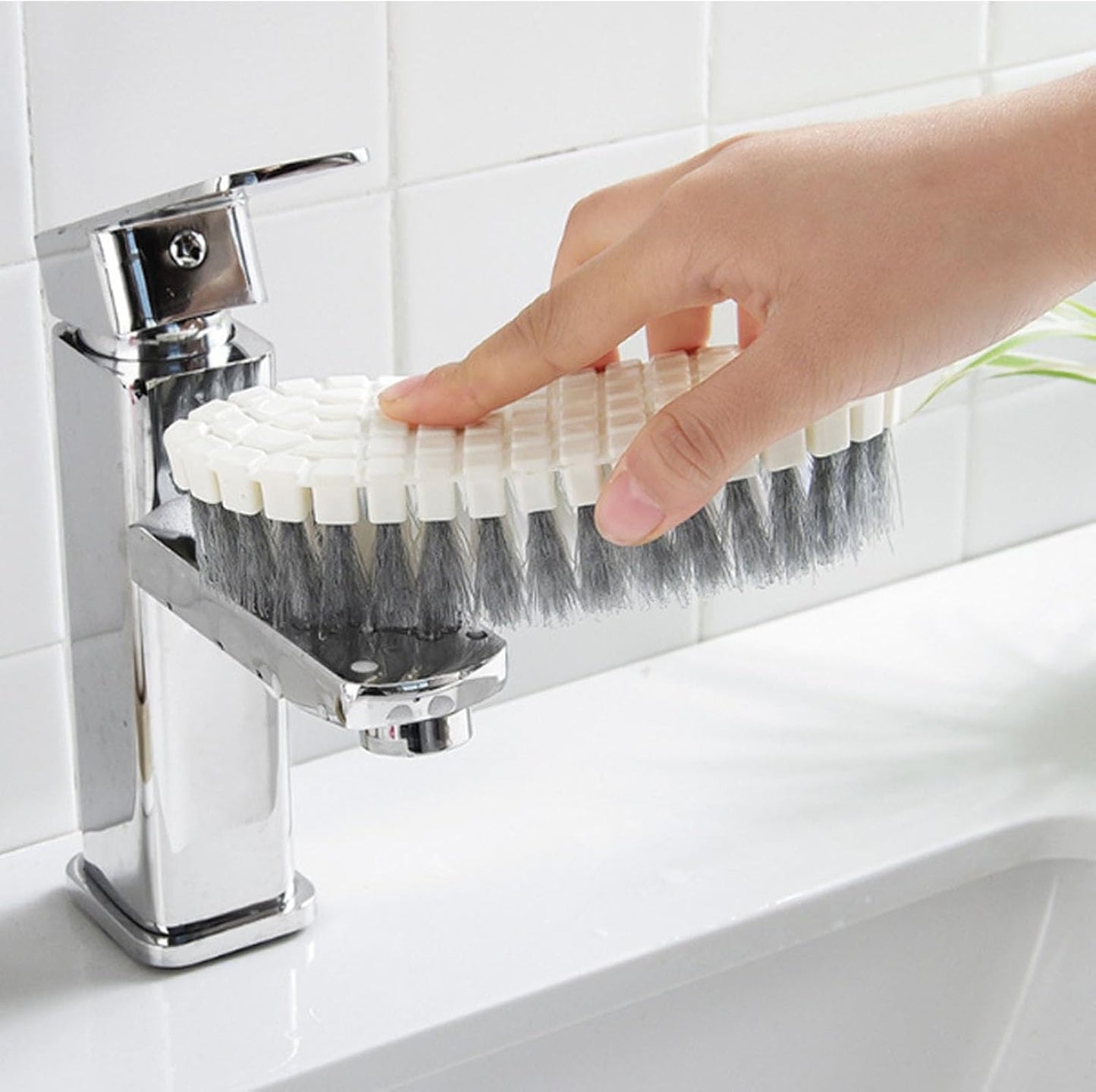Bendable Scrub Brush Soft Flexible Head Kitchen Sink Cleaning Brush for Bathroom Floor Tile Tub Efficient Removal PP Material 15.5 x 5.8 x 4cm