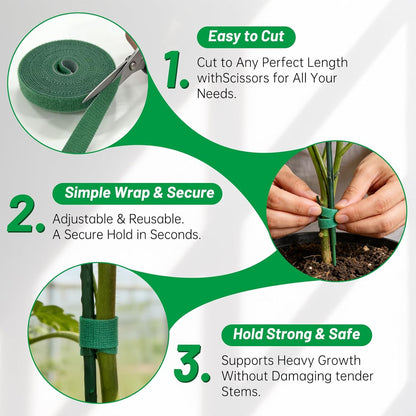 10 Pack Stackable Monstera Plant Support Stakes with 2 Rolls Hook-and-Loop Ties & 20 Clips, Adjustable Plant Stakes for Indoor Plants, Plant Sticks Support Tall Pothos Climbing