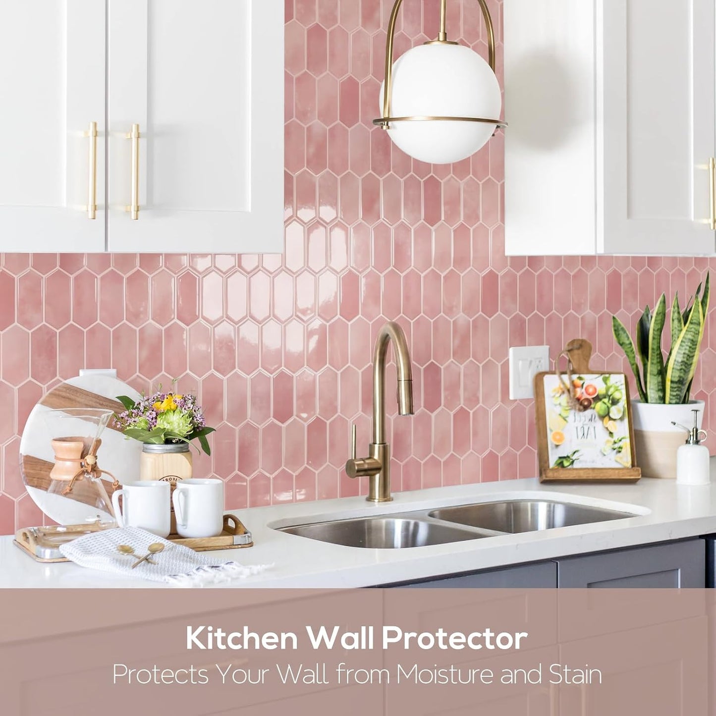 Vamos Tile Upgraded Thicker Design Peel and Stick Backsplash Tile, 10-Sheet Pure White with Gray Grout Long Hexagon Self Adhesive Wall Tiles Stick On Backsplash for Kitchen Bathroom RV Fireplace