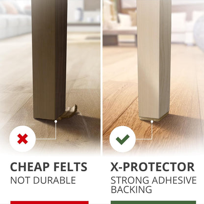 X-Protector Premium Felt Furniture Pads - 20 PCS 6 x 1/2" - Black Rectangular Pads with Tenacious Adhesive - Protects Hardwood, Laminate & Tile Floors
