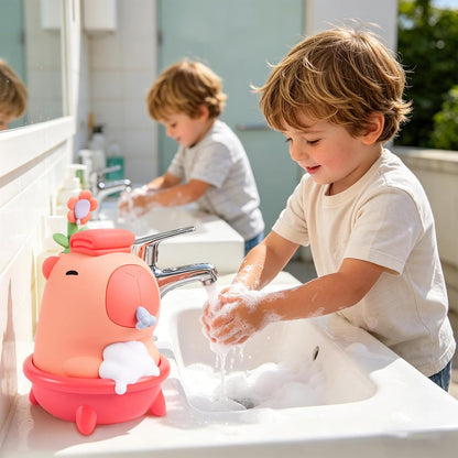Kids Automatic Soap Dispenser - Cute Duck Touchless Foaming Hand Soap Dispenser, Waterproof USB Rechargeable, Hand- Free Shampoo Dispensers for Bathroom, Kitchen Countertop, Preschool