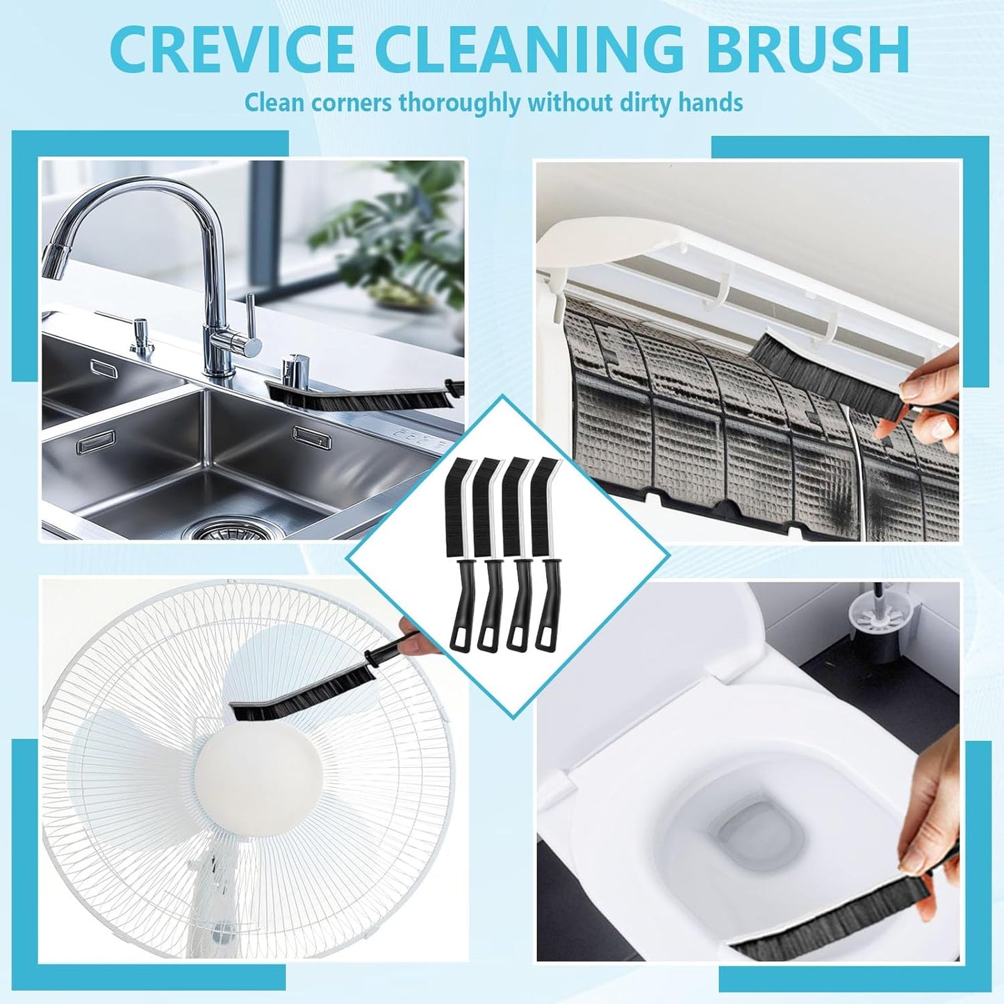 15PCS Cleaning Brush Cleaning Supplies, Hard Bristle Crevice Cleaning Brush Grout Brush for Bathroom, Kitchen, Window Sill, Tile Corners & Household Deep Cleaning