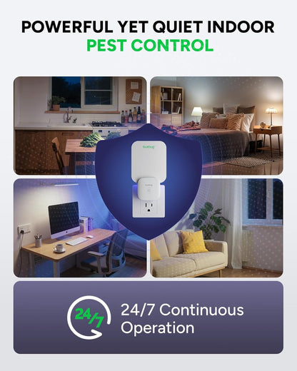Buzbug Fly Trap Indoor, Plug-in Flying Insect Trap, Fruit Fly Traps for Indoors, Plug in Bug Trap, Gnat Trap for House Indoor, Bug Catcher for Gnat Moth Mosquito, 1 Device + 10 Refills Glue Cards