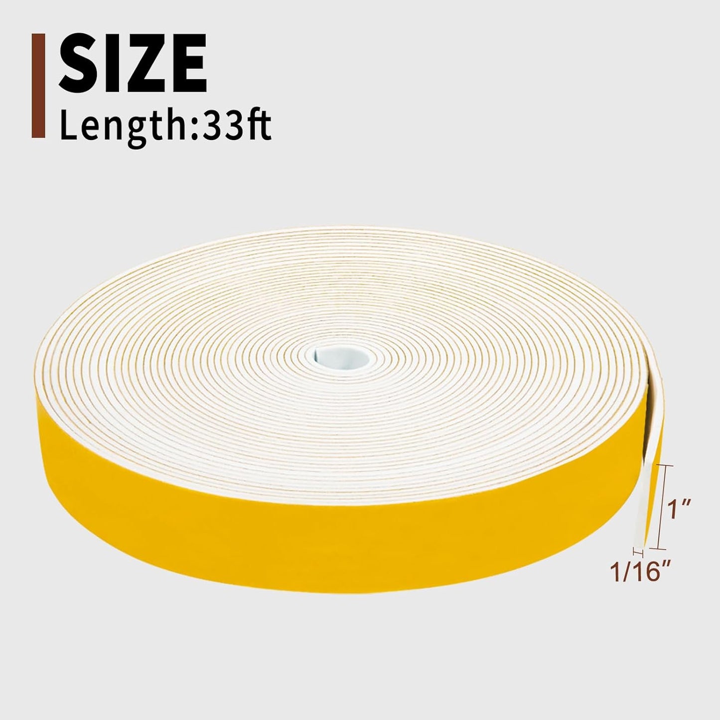 Yotache Weather Stripping Door Seal Strip White 3/8" x1/8", 50Ft Total, Foam Insulation Tape Gasket for Door Frame and Windows, 3 Rolls x 16.5Ft