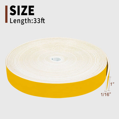 Yotache Weather Stripping Door Seal Strip White 3/8" x1/8", 50Ft Total, Foam Insulation Tape Gasket for Door Frame and Windows, 3 Rolls x 16.5Ft