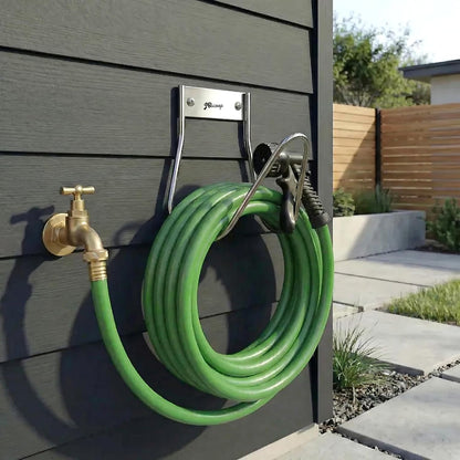 JBscoop Garden Hose Holder Stainless Steel Small Wall Mount Garden Hose Hook, Ideal for Water, Air, Hydraulic Hose, Ropes, Extension Cords Heavy Duty & Rust Proof, Size:6.3x7x6.3 Set of 1