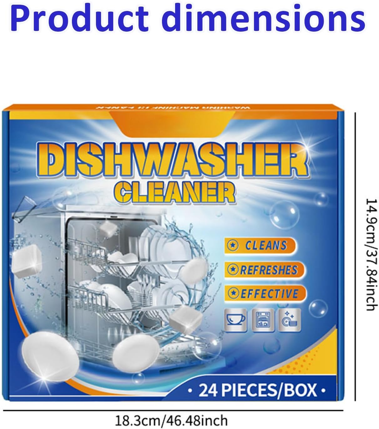 Deep Clean Dishwasher Cleaner Tablets - 24 Count | Removes Limescale, Odors & Residue | Fresh Scent | Safe for All Dishwashers (Brand Name Optional)