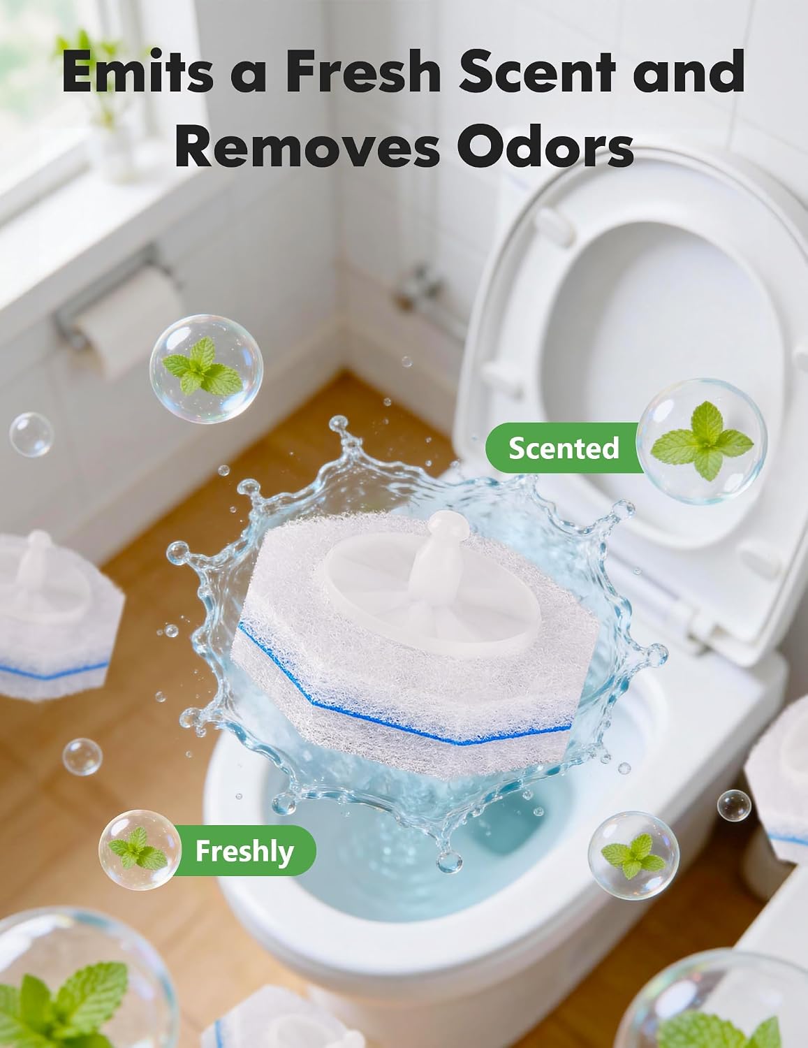 50 Count Toilet Cleaner Refills, Disposable Toilet Brush Refills Compatible with Clorox Wand for Bathroom Cleaning