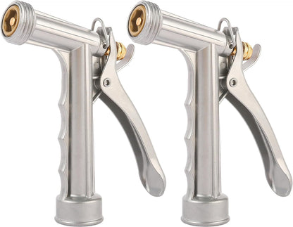 Garden Hose Nozzle, Water Hose Sprayer Nozzle with Threaded Front, Full Size Zinc Metal Pistol Grip High Pressure Nozzle, Adjustable Spray Water Flow for Watering, Washing, Cleaning (1 Pack)