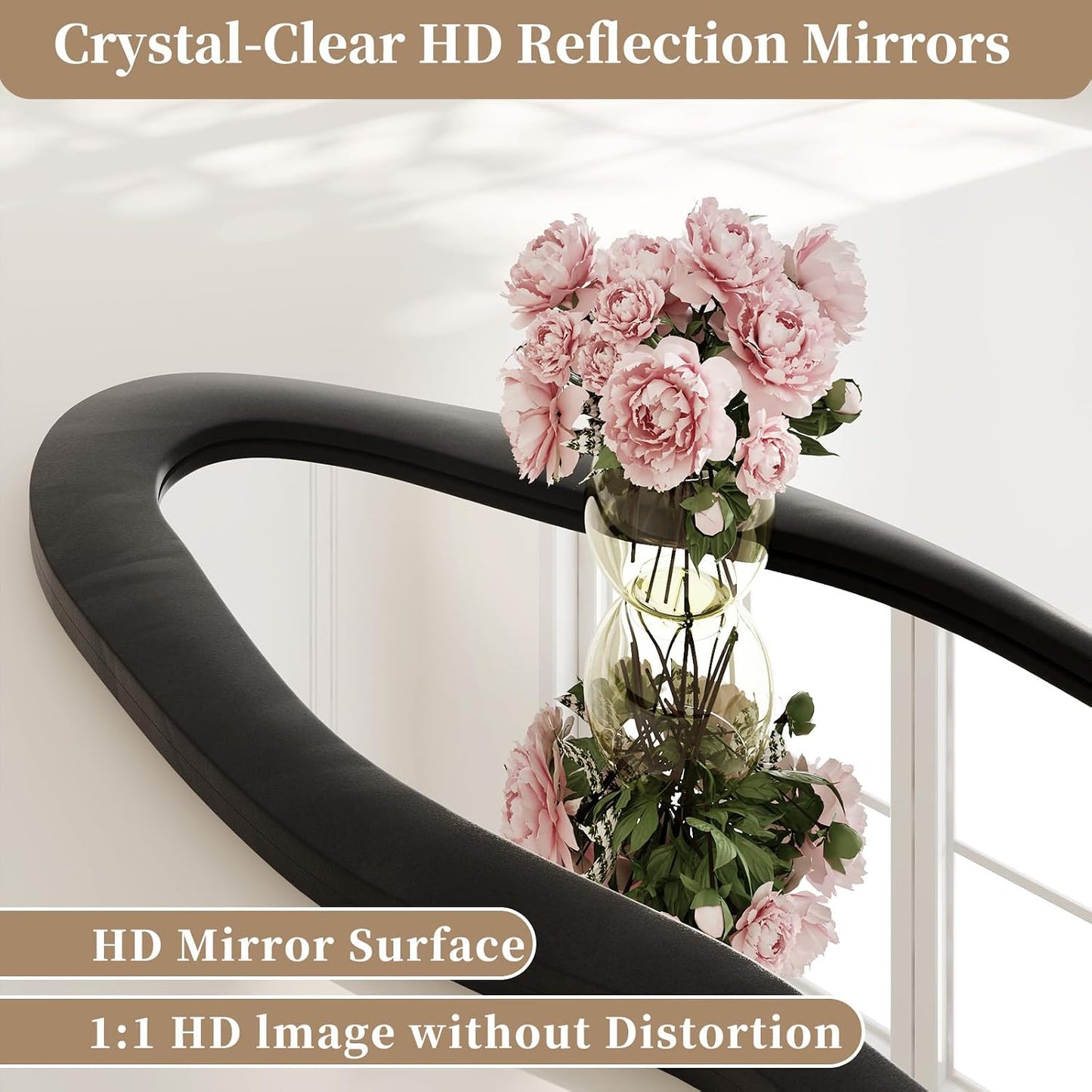 71"x32" Flannel Full Length Mirror, Arched Mirrors Full Length with Stand, Flannel Floor Mirror for Bedroom and Living Room, Full Body Mirror Hanging or Leaning, White