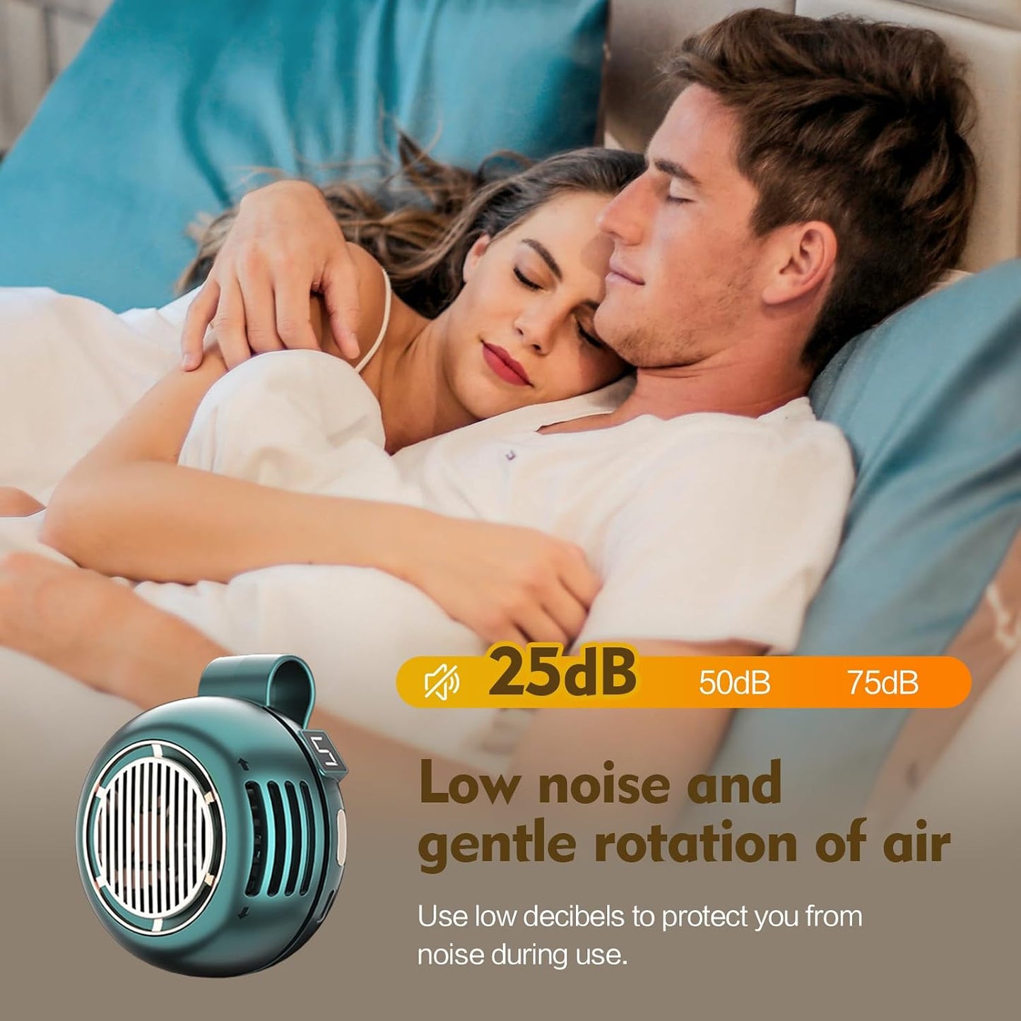 Portable Silent Mini Bladeless Electric Fan,Small fan Clip on for Shirt & Waist,2026 New Mini Bladeless Fan Clip On,Adjustable 3-Speed For Outdoor & Travel & Office, Travel Accessories, Gift (white)